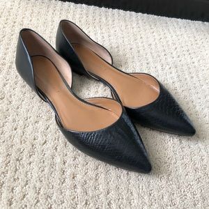 Banana Republic Black Leather D’ Orsay Flats