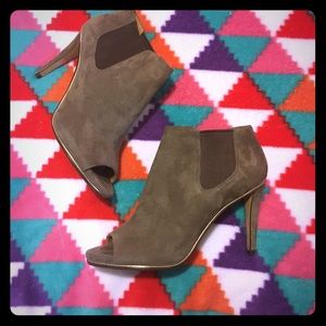 Coach Suede Peep-Toe Bootie