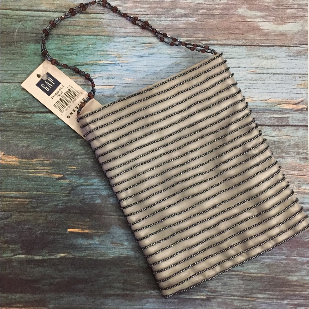 NWT GAP silver beaded handbag