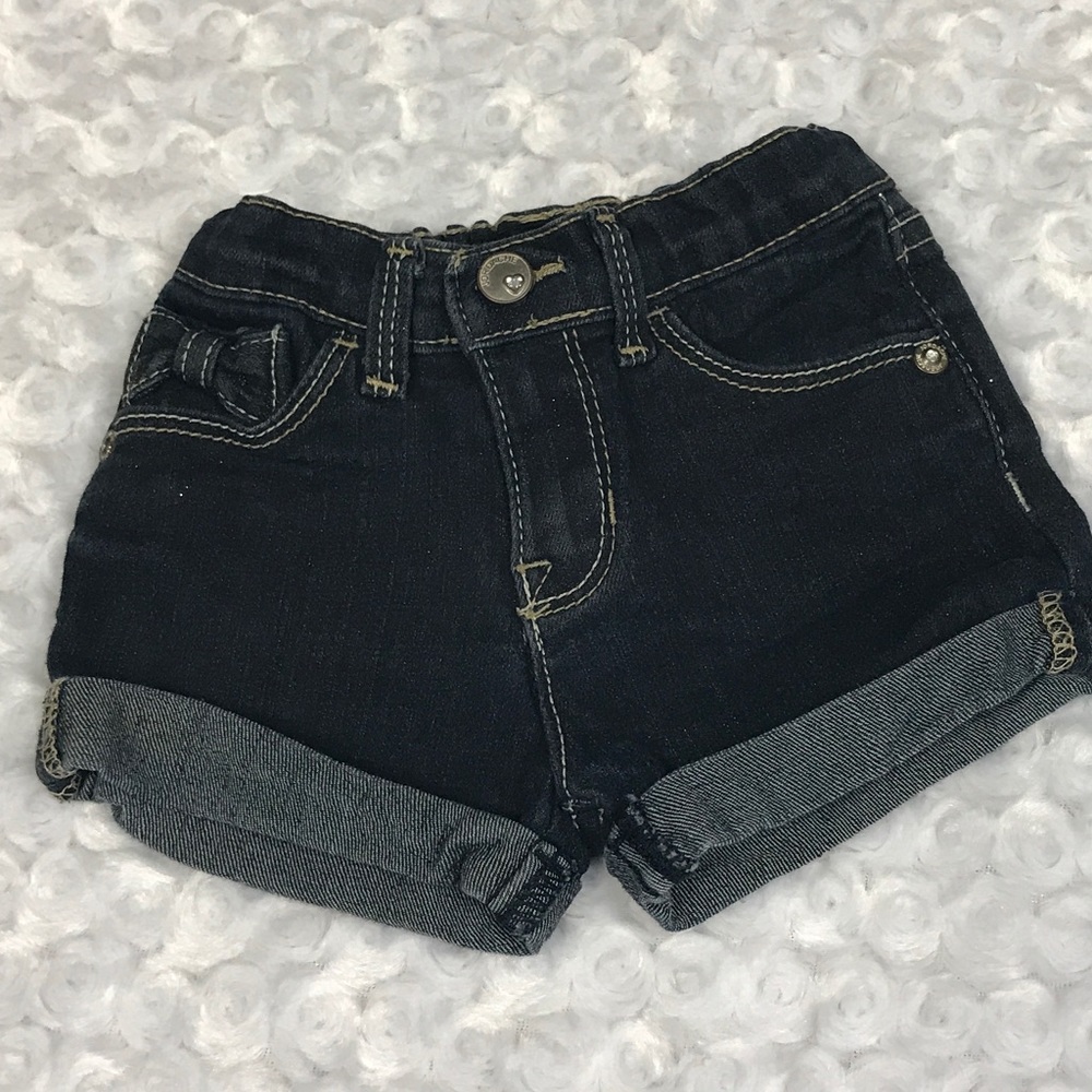 Girl's Jordache 2T Dark Sparkle Denim Jean Shorts
