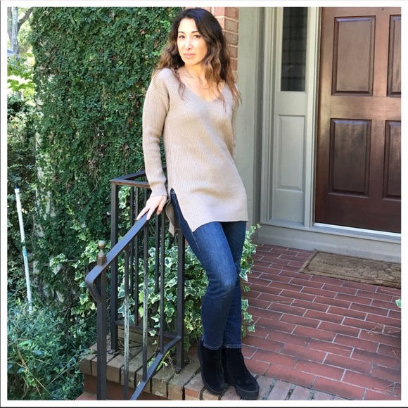 ✨LAST ONE ✨Loose  criss cross back mocha sweater - Picture 7 of 8