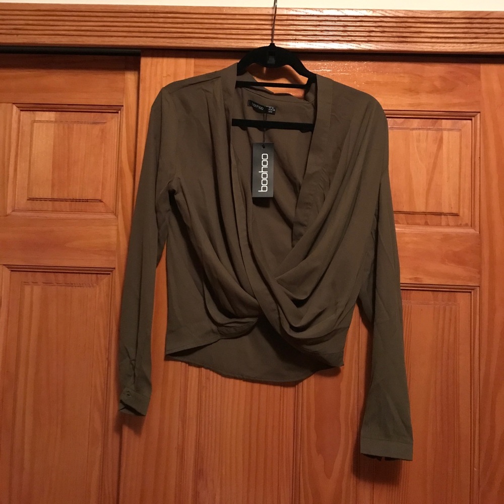 Darcy draped long sleeve blouse