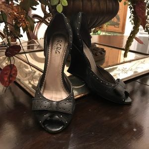 BCBG Peep Toe Wedge