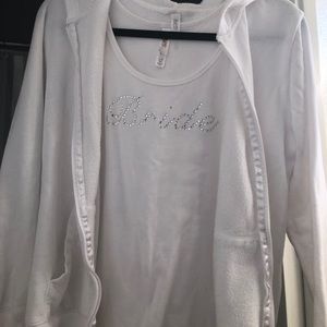 Brides sweater and matching tank top.