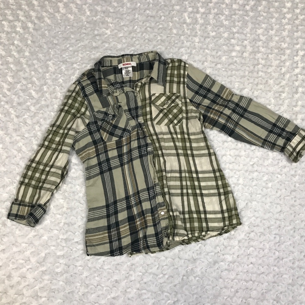 Girls XL Bongo Roll Sleeve Flannel Shirt