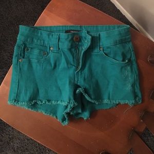 Blue/Green Short Shorts