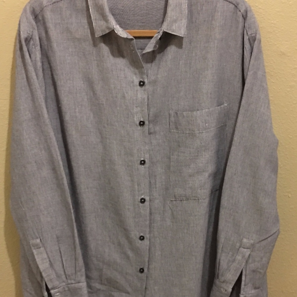 Friday's Project Blue & White Striped Shirt