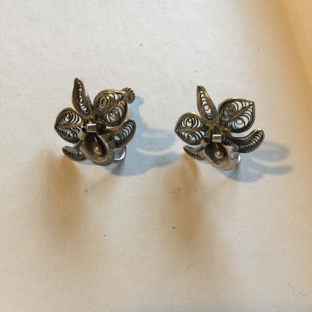Stunning Heirloom Silver Filigree Earrings