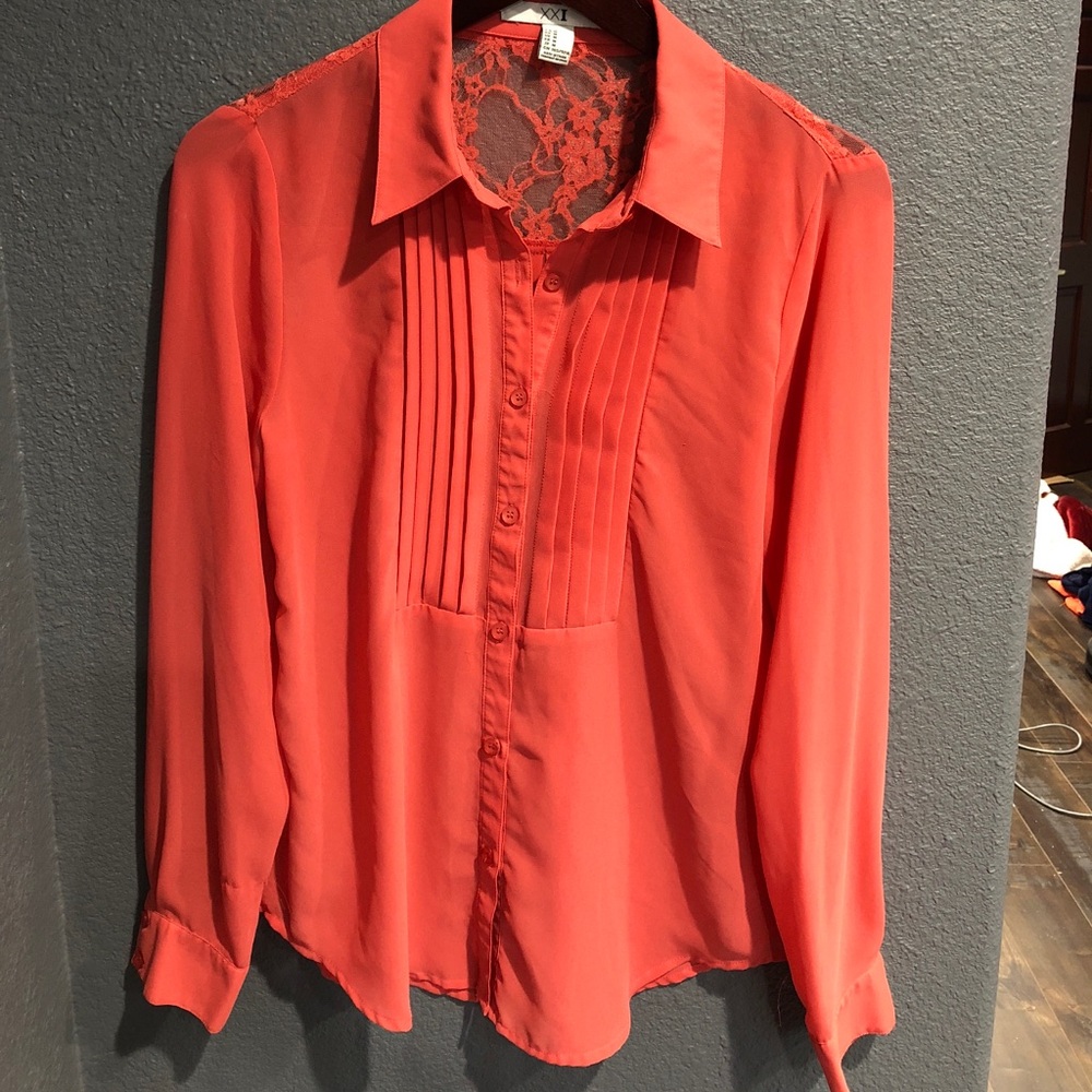 Peach lace blouse