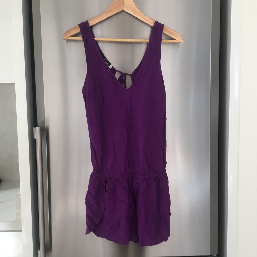 PAVONINE Purple Sleeveless Romper - Size Large