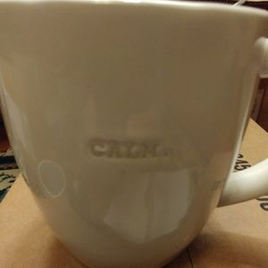 Rae Dunn "CALM" mug with dark grey