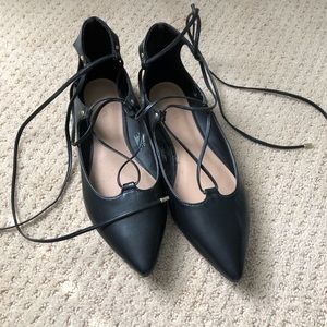 Old Navy Black Lace-Up Flats