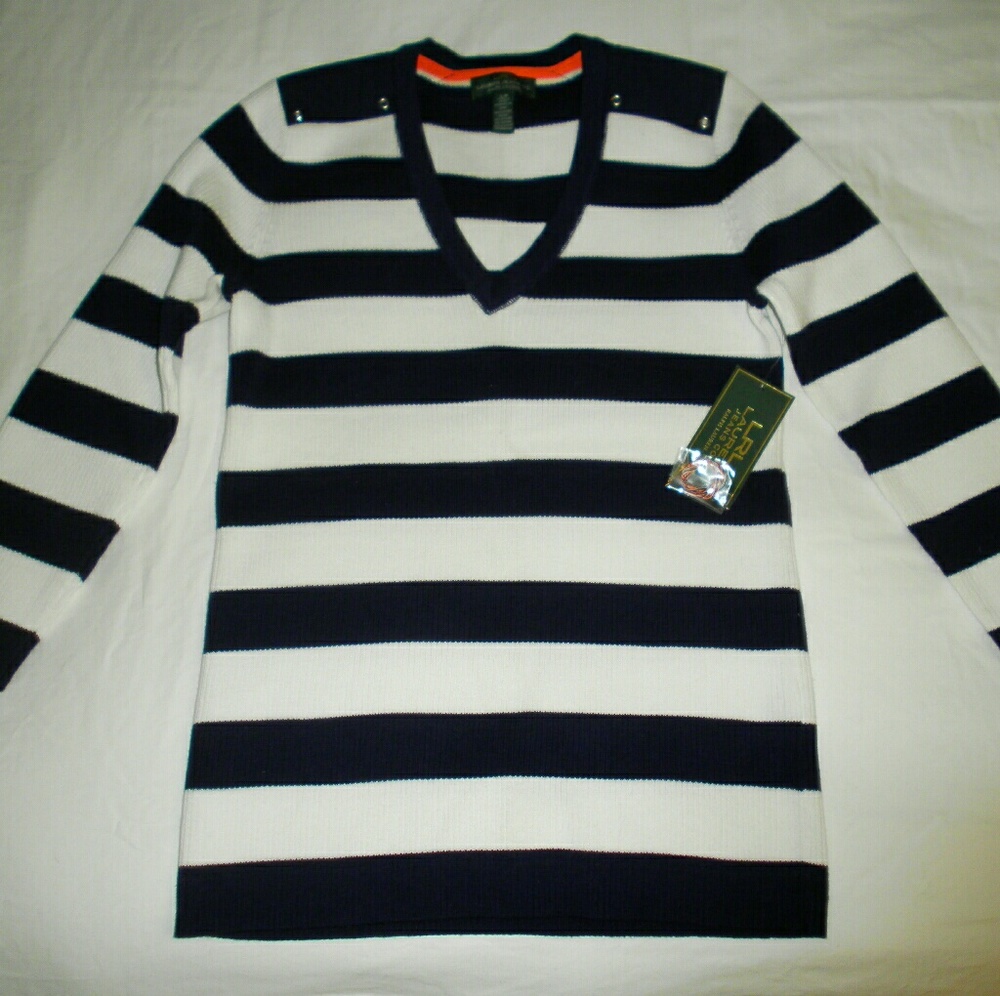 NWT Lauren Ralph Lauren Striped Sweater S