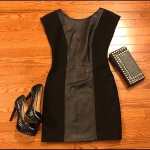 Black and leather minidress