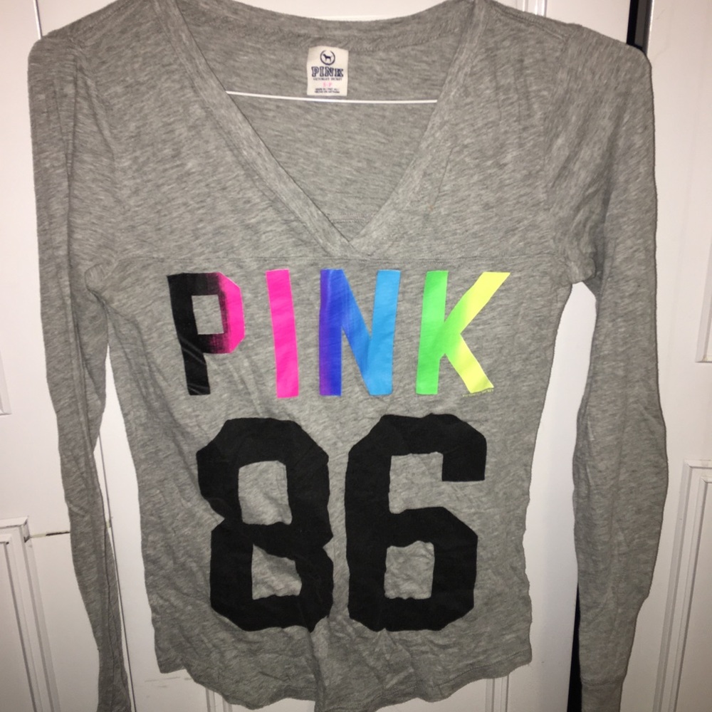 PINK long sleeve V Neck