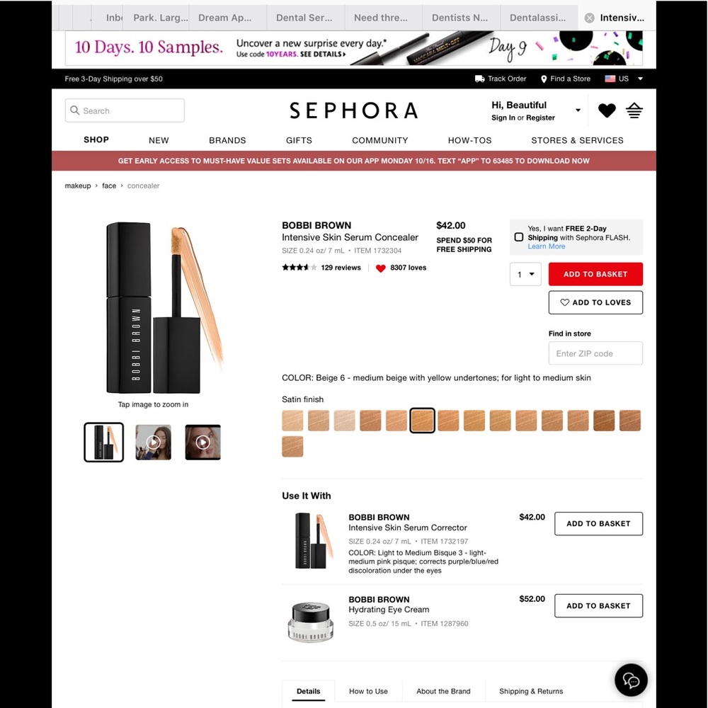 Bobbi Brown Intensive Skin Serum Concealer -Beige