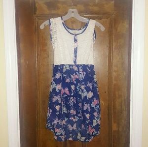 White lace butterfly dress girls size 10/12