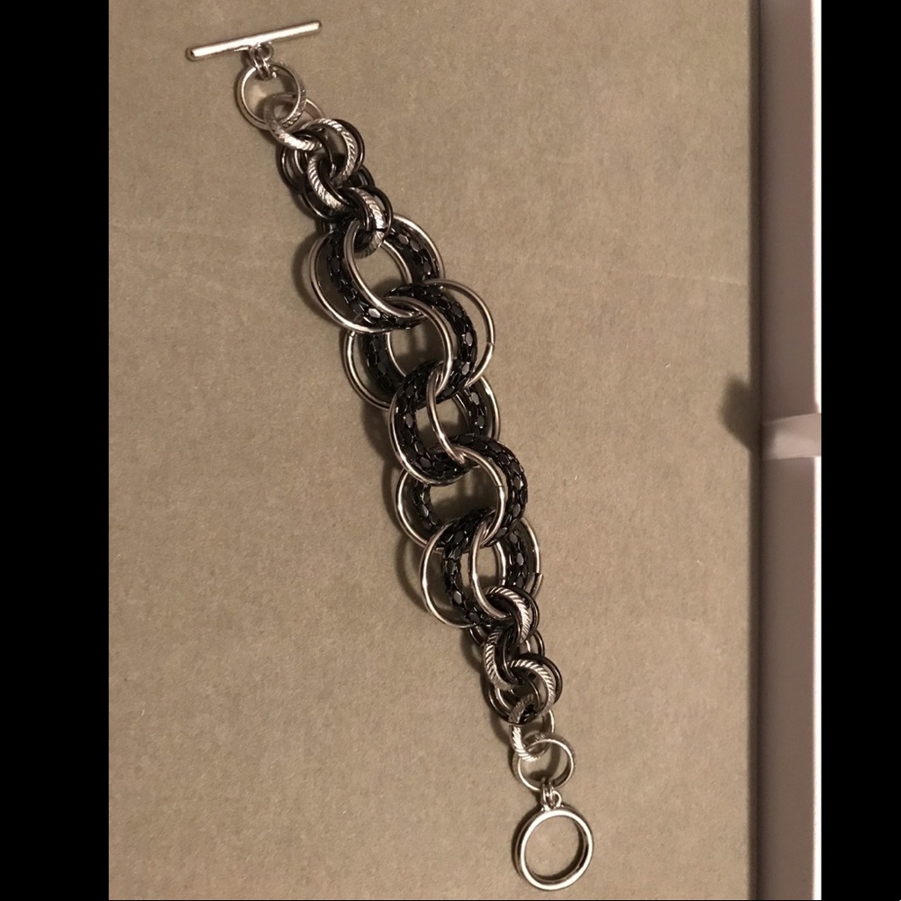 Silver & Hematite Toggle Bracelet