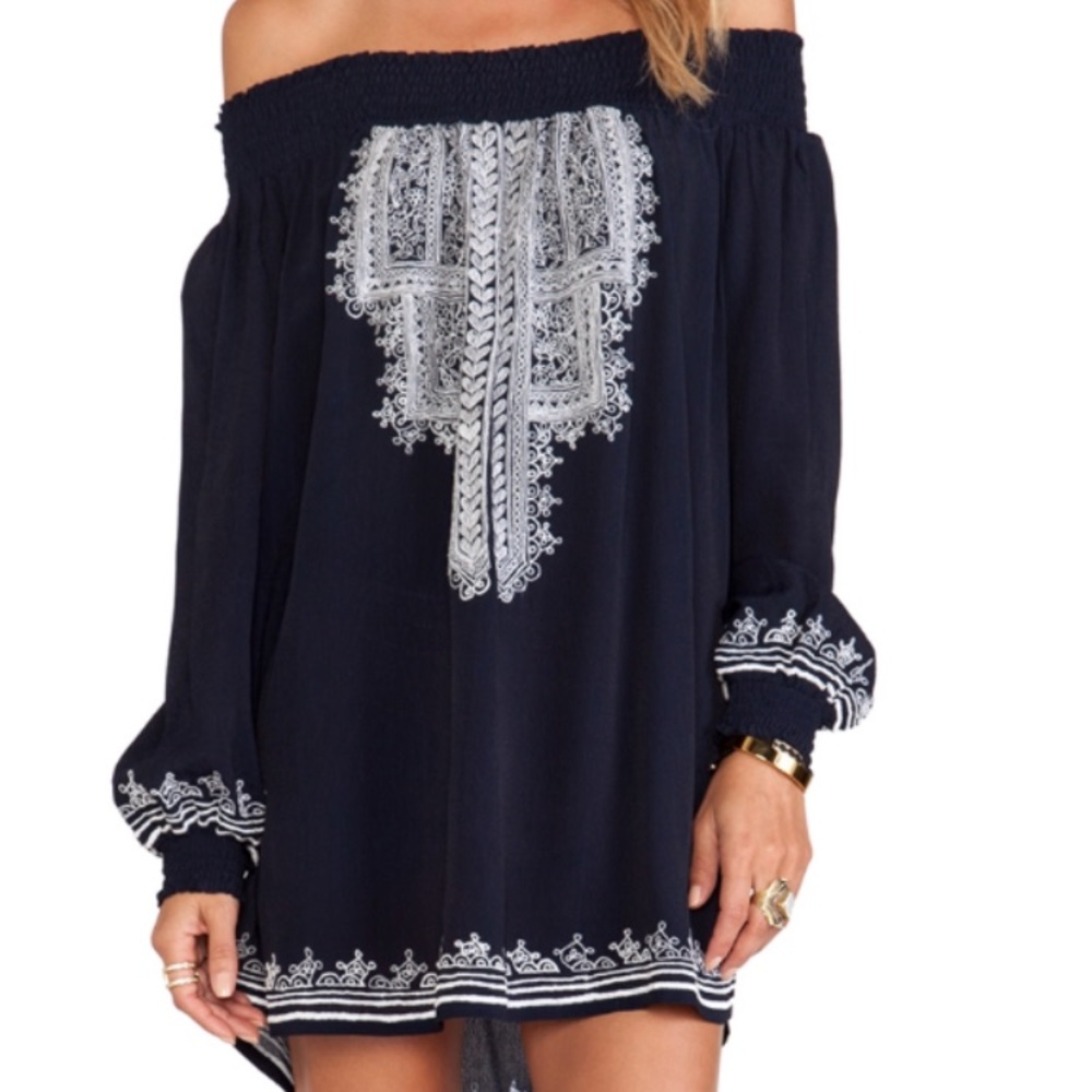 Off the shoulder Tularosa dress with white details
