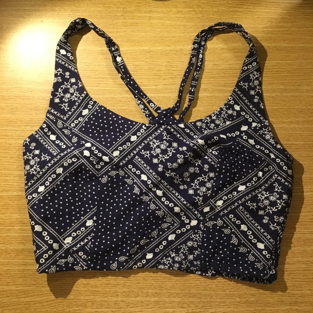 Blue print Crop top