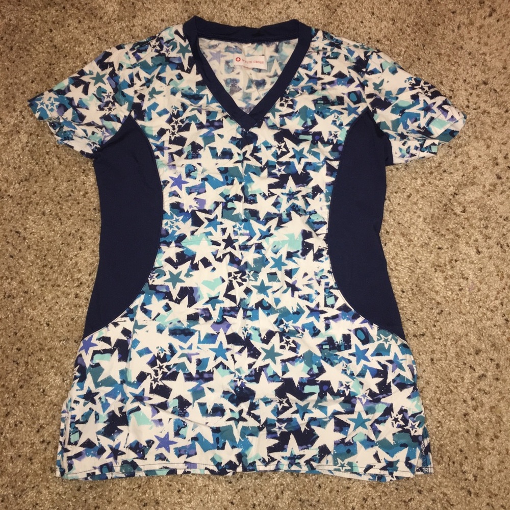 White Cross scrub top