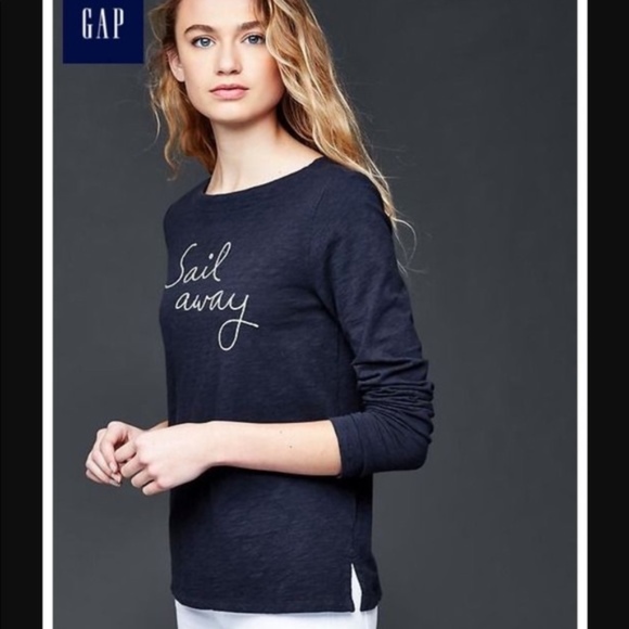 NEW Navy Let's Get Away GAP Embroidered Sweater - Picture 7 of 8