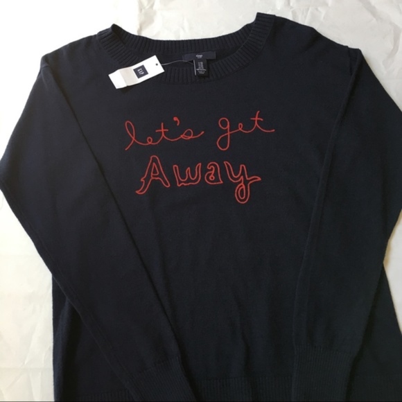 NEW Navy Let's Get Away GAP Embroidered Sweater - Picture 8 of 8
