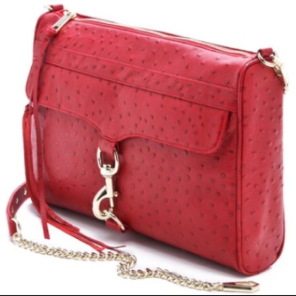 Rebecca Minkoff Mac Daddy in red ostrich w/duster