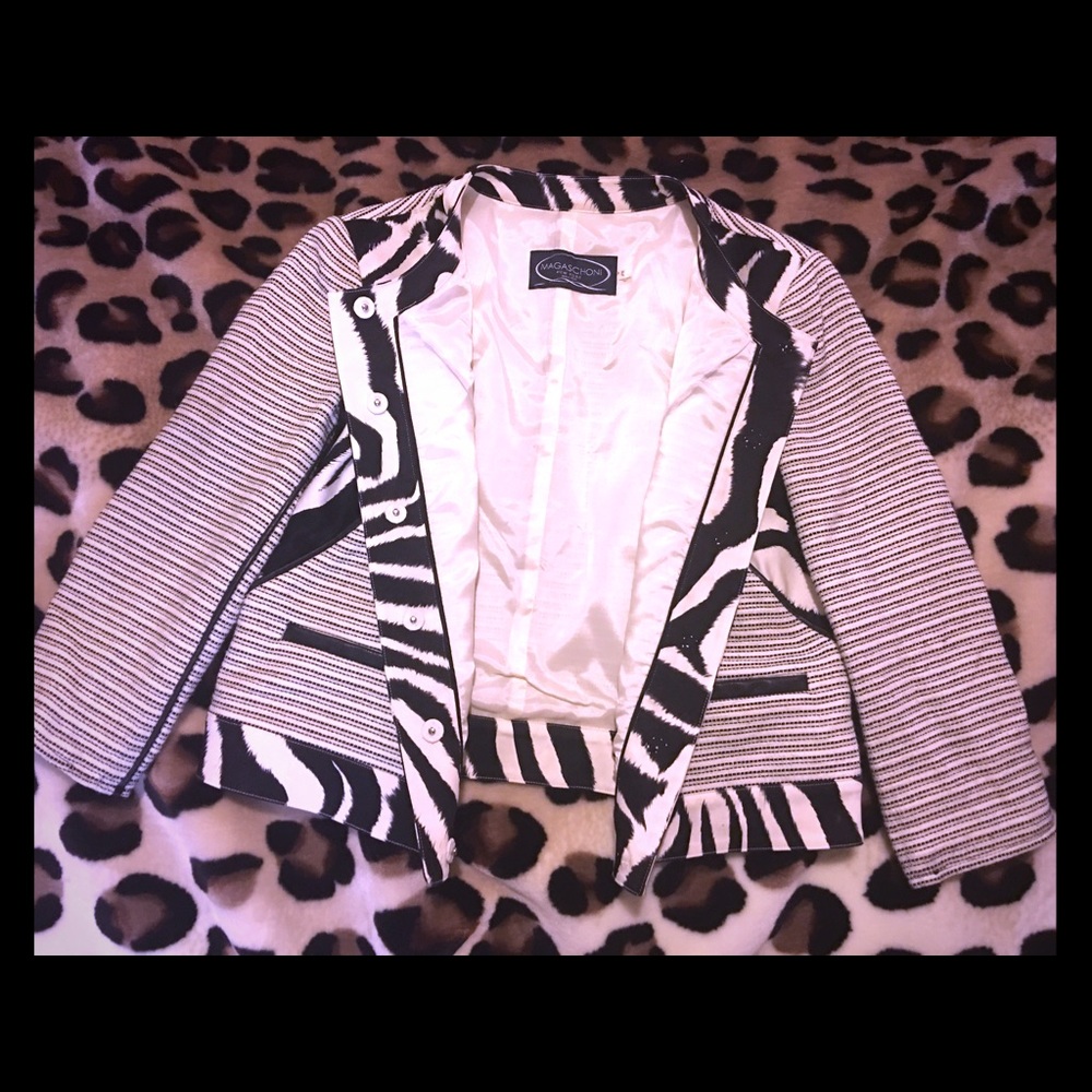 Magaschoni New York Zebra Print Jacket