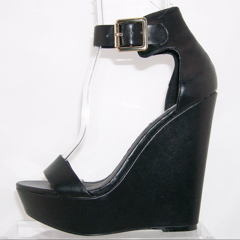 Steve Madden Xplicit bucklestrap platform wedge 8M - Picture 4 of 8