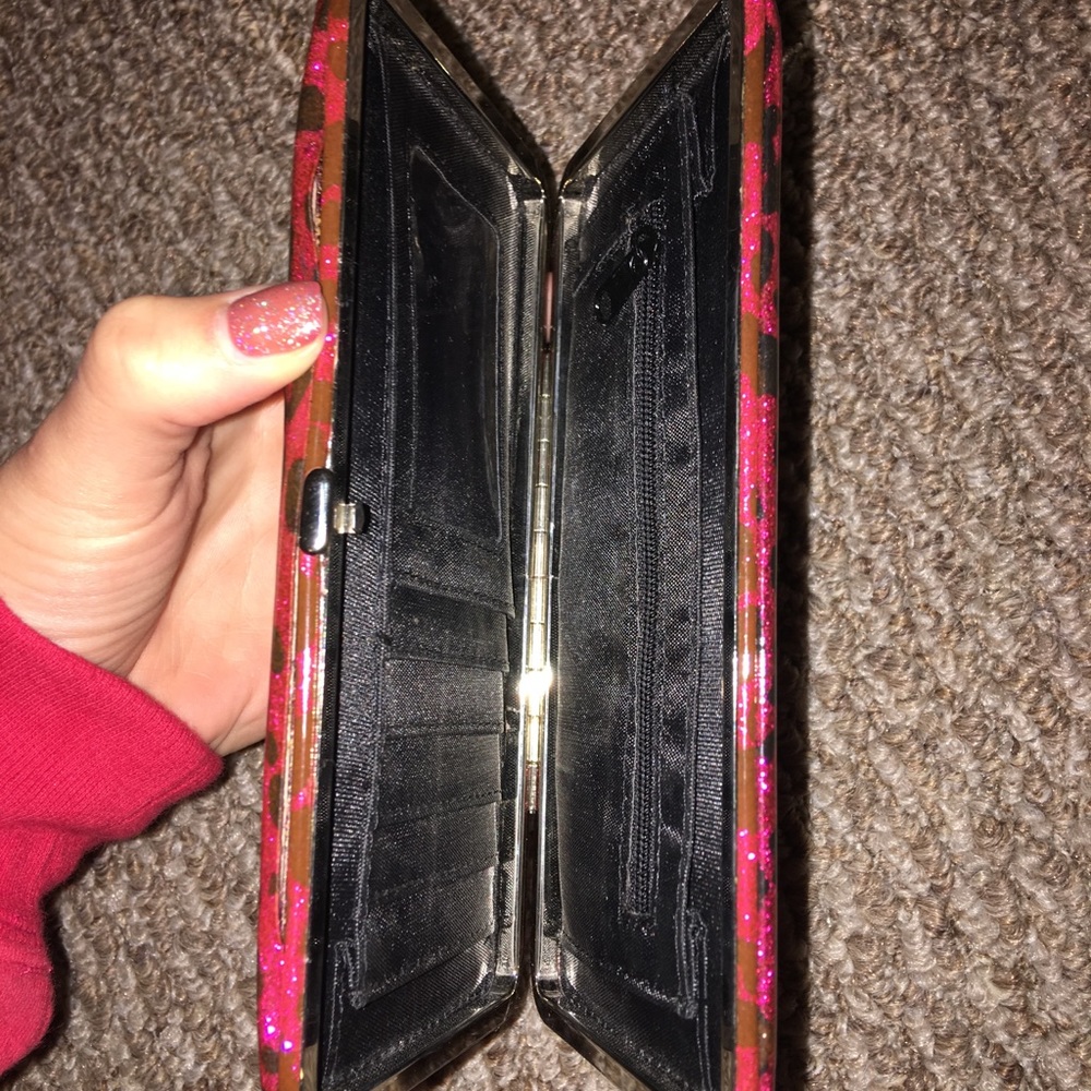 Pink Sparkle cheetah print wallet