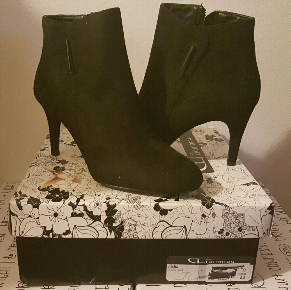 SOLD Chinese Laundry" Black Suede Ankle Booties