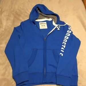 Mens blue hoodie zip up
