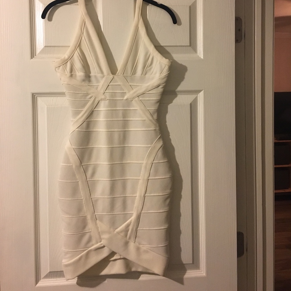 White cream bandage dress