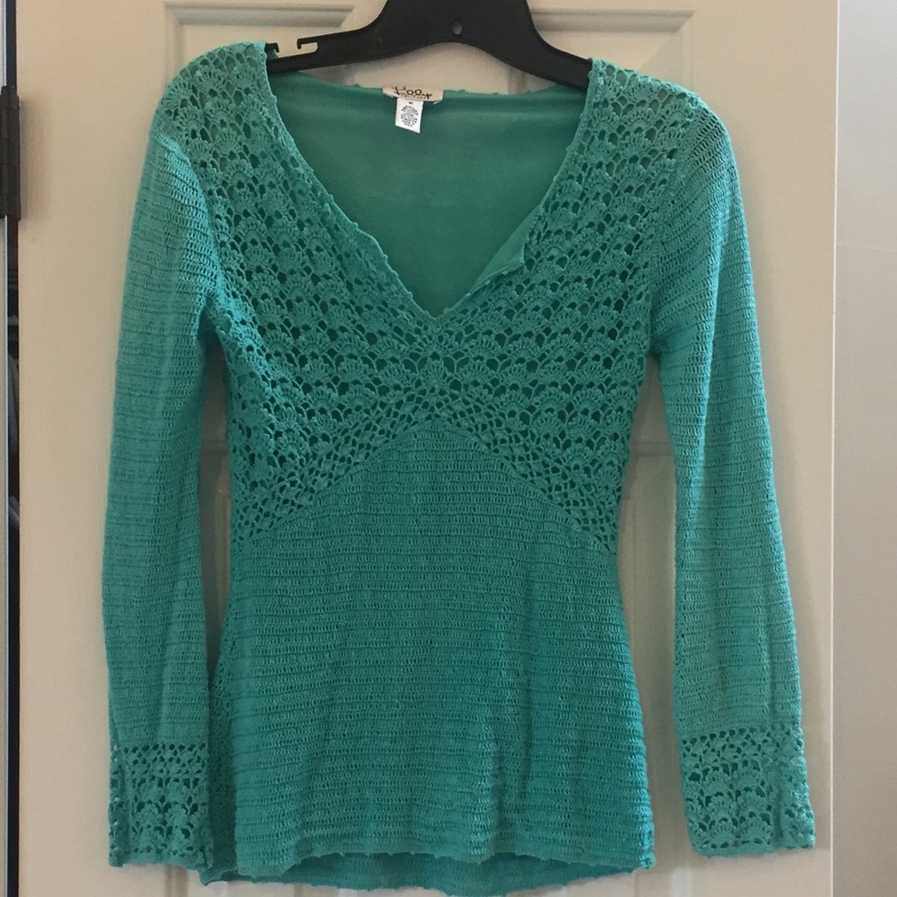 Lilly Pulitzer Green Crochet Style Sweater
