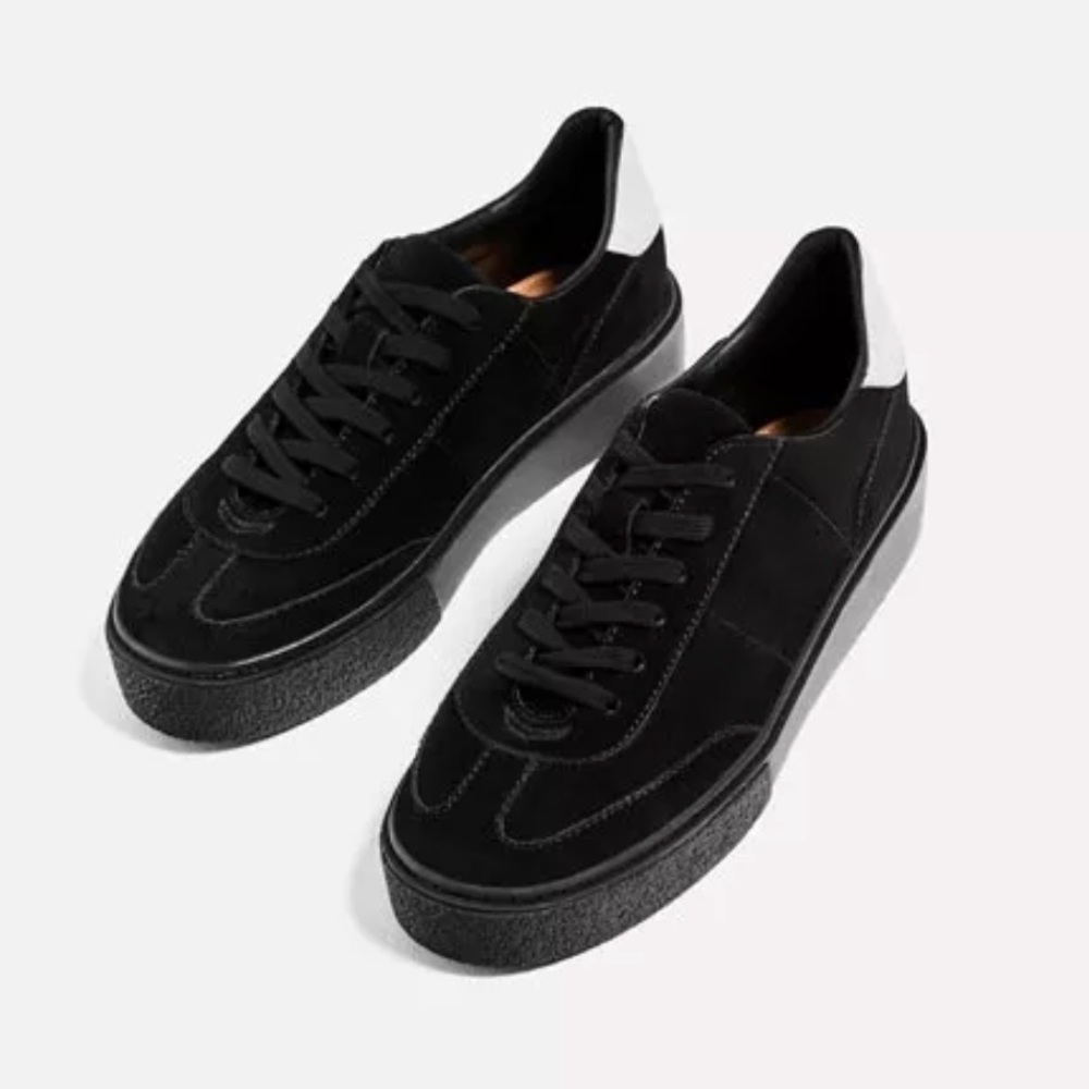 MINT ZARA Black Suede Sneakers (Retail $70)