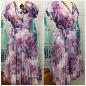👗💜NWT Dead Stock 80’s Vintage Flare Dress 6/S