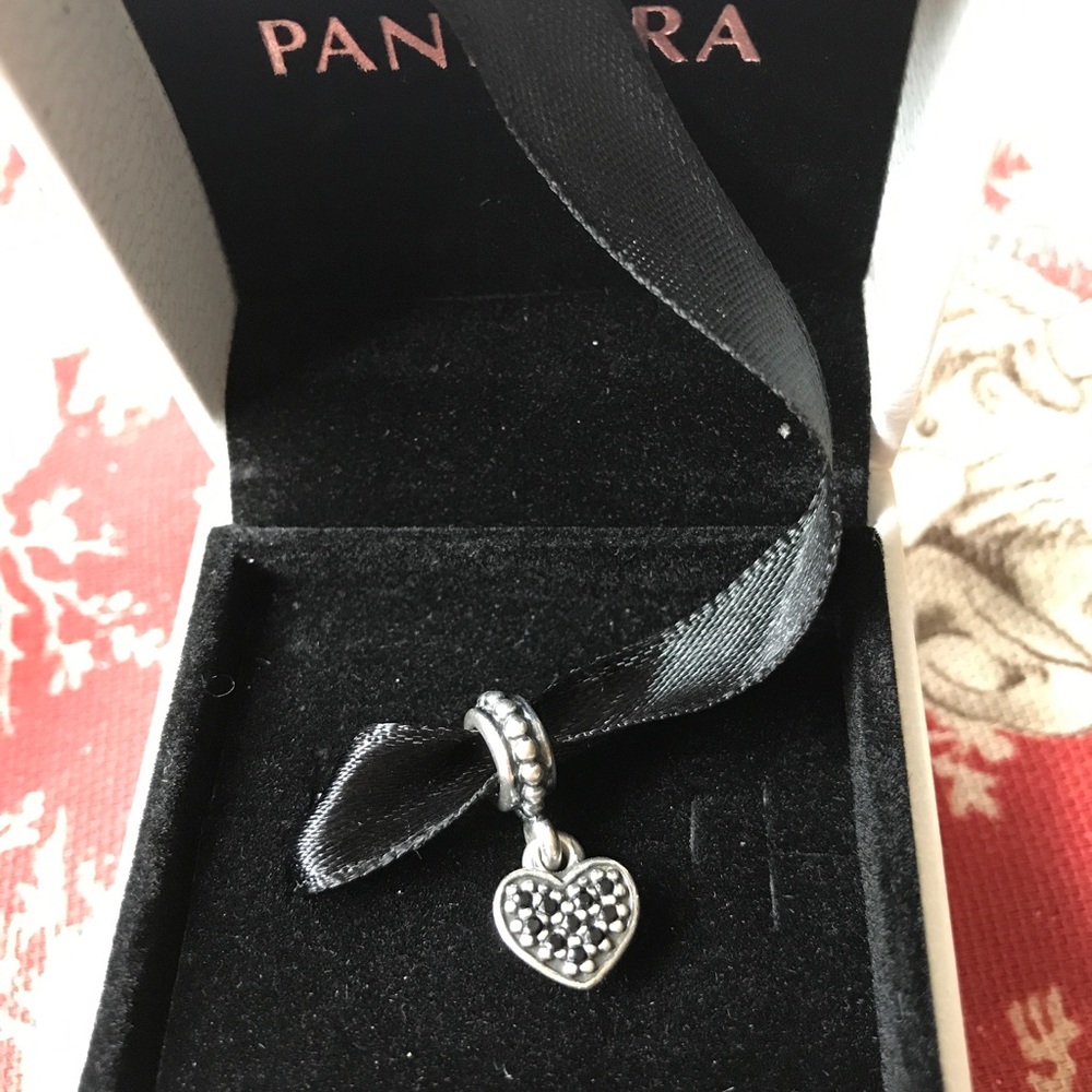 Retired Pandora Black Heart Charm