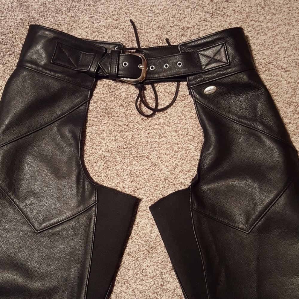 Leather Harley Davidson chaps - large