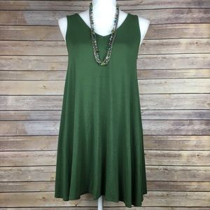 Green dress with criss cross back