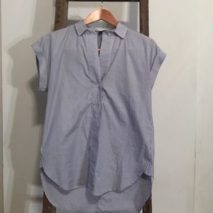 J Crew Stripe pullover with buttons