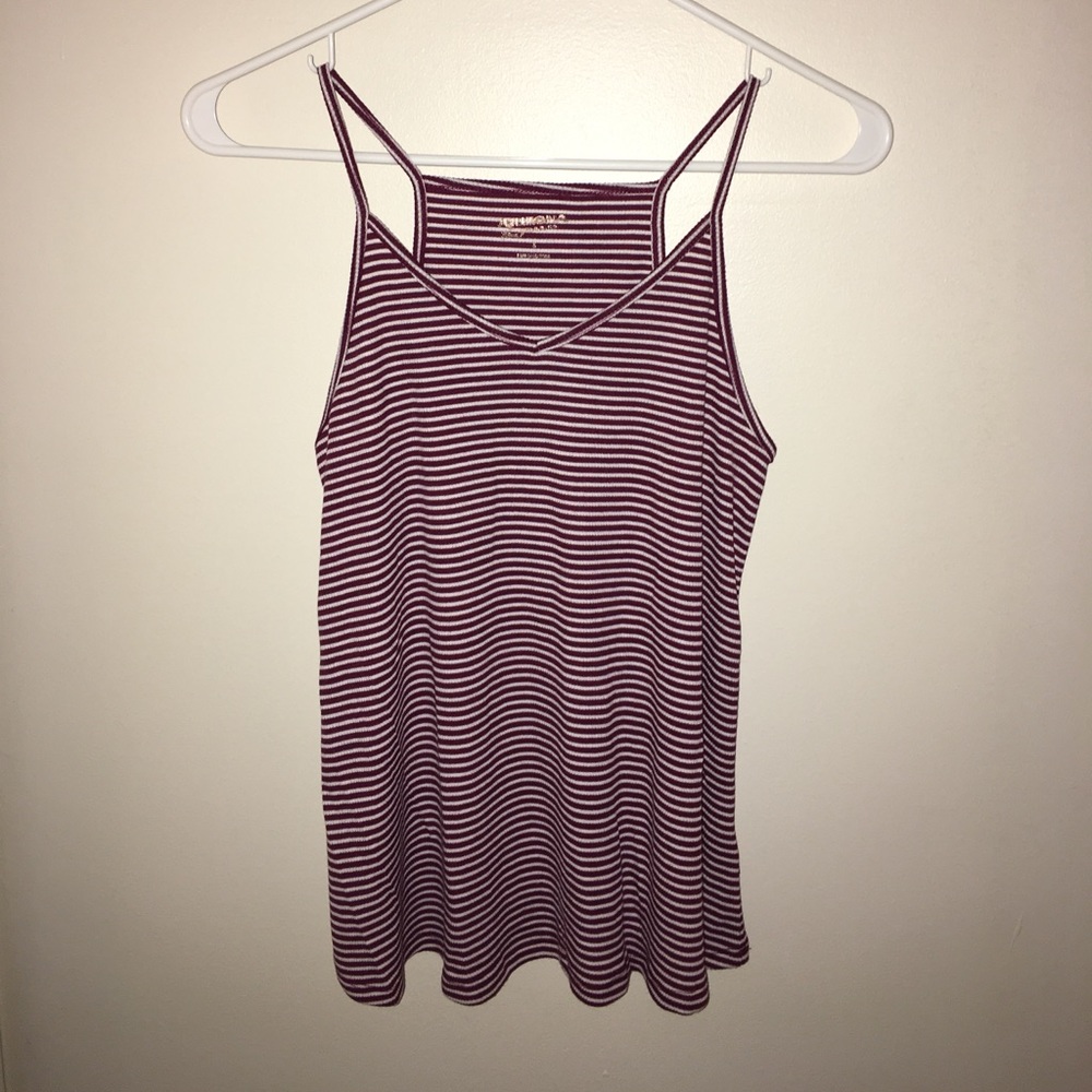 Burgundy Striped Tank