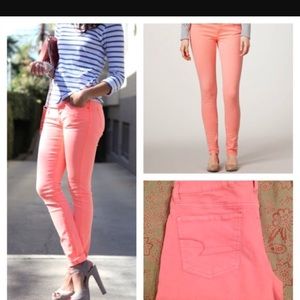 American eagle coral skinny jeans