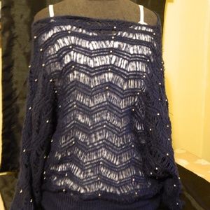 Loose knit scoop neck sweater