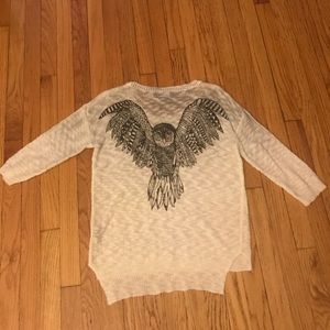Knit Boutique Sweater w/ Owl Design on Back