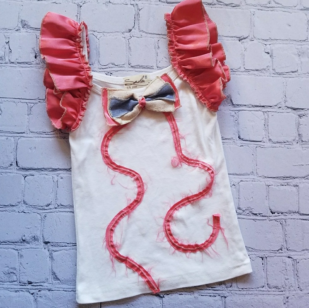 3 for $10 - Sado Girls Ruffle Sleeve Summer Boho Tank Sz 7/8