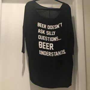 Black 3/4 Sleeve Beer Tee 🍻