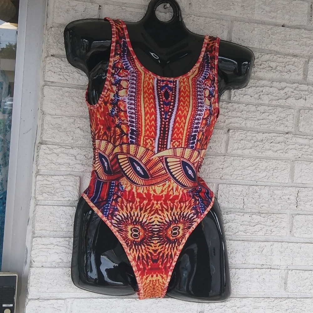 African Inspired Print One Piece Bathing Suit