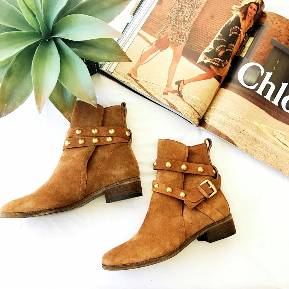 🎉🎉HP🎉🎉NWT See by Chloe gold studded booties - Picture 3 of 8
