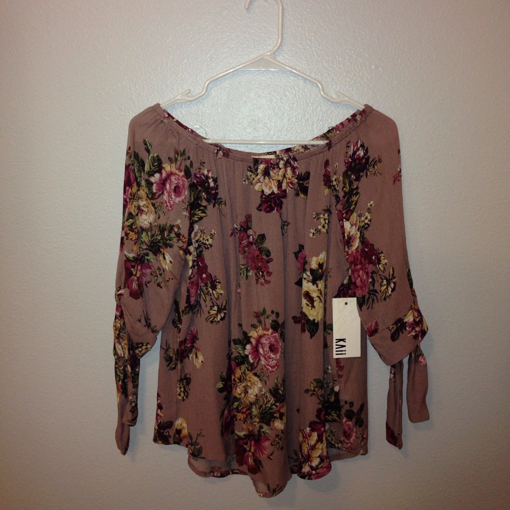 Light purple flower patterned shirt